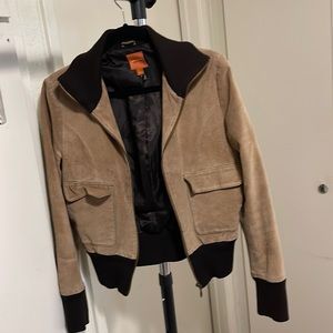 leather bomber jacket